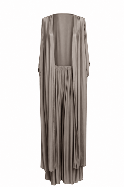 AMAL Kaftan Set silk stone