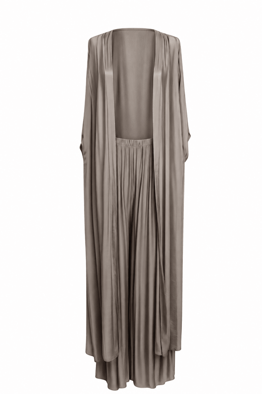 AMAL Kaftan Set silk stone